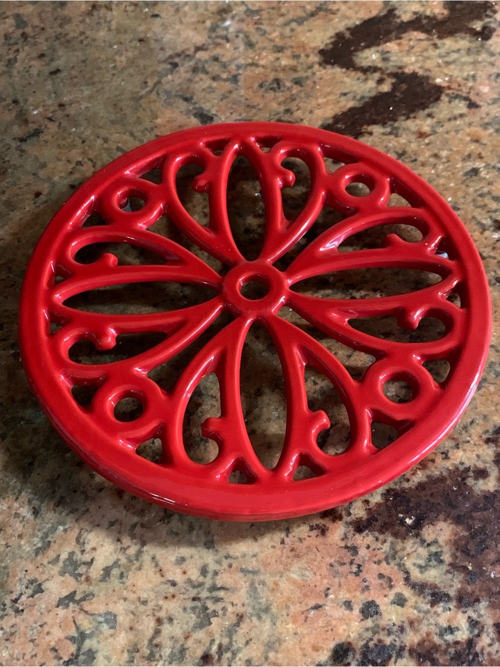 Williams Sonoma Red Cast Iron Trivet